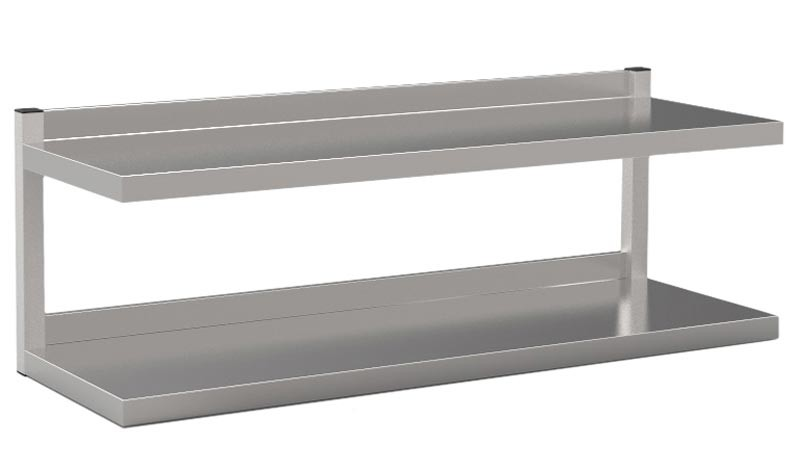 Полиця навісна ПН-2П ПНВ-2П Поличка 2-х рівнева навісна, задня стінка відкрита