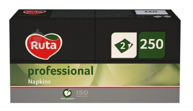 Серветки "Ruta 33*33" 2 шар. 250шт. чорна (4)  1/8