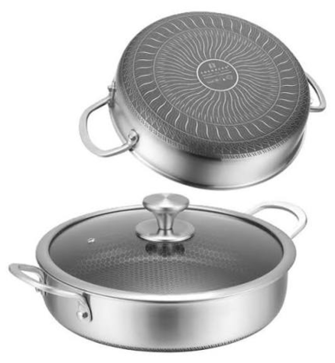 Сотейник глибокий з кришкою н/ж 24 см