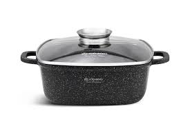 Квадратна каструля з литого алюмінію зі скляною кришкою 2,8 л (20 см)