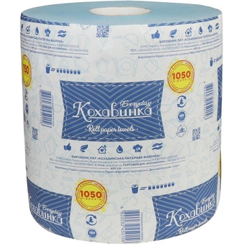 Паперові рушники "Кохавинка" рулон 150м 1шт/уп (сині)