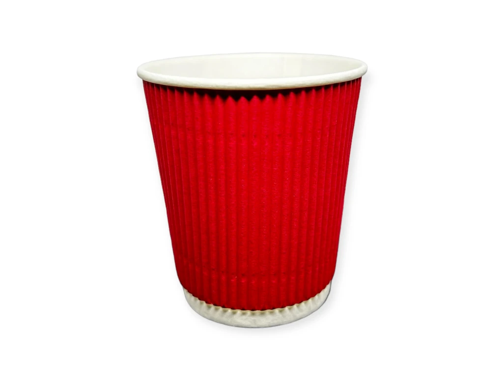 Стакан гофрований червоний 250мл 20шт (40)