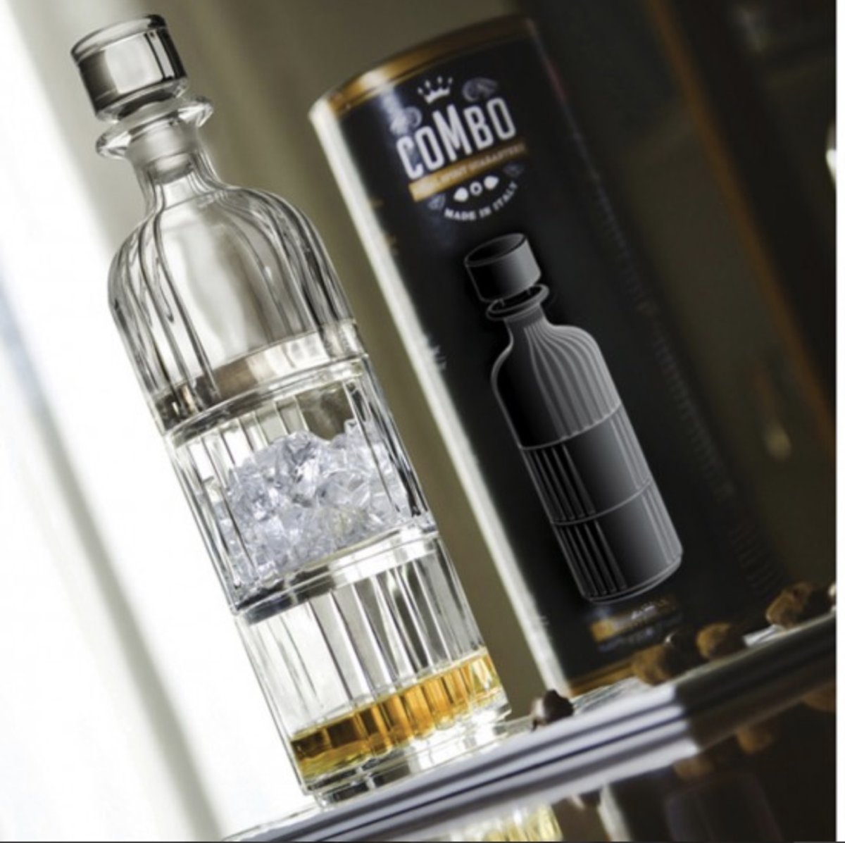 Набір RCR, Combo Decanter Графін з кришкою (1 шт 345мл) + Стакан (2 шт по 367 мл)