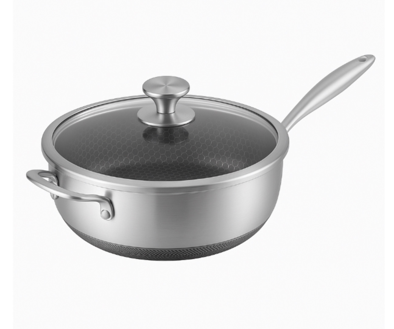 Сотейник глибокий з кришкою н/ж 28 см