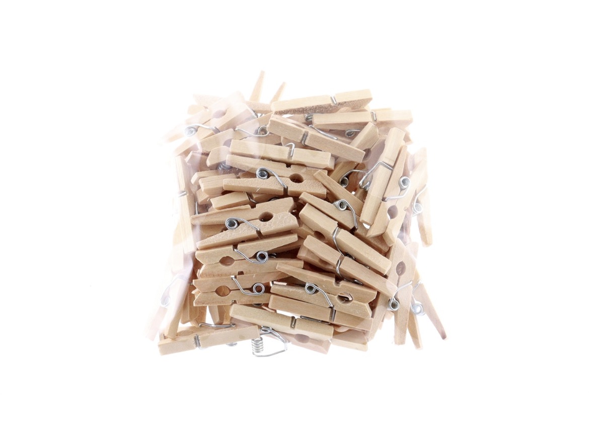 Прищіпки набір 2,5 см дерево 50 шт