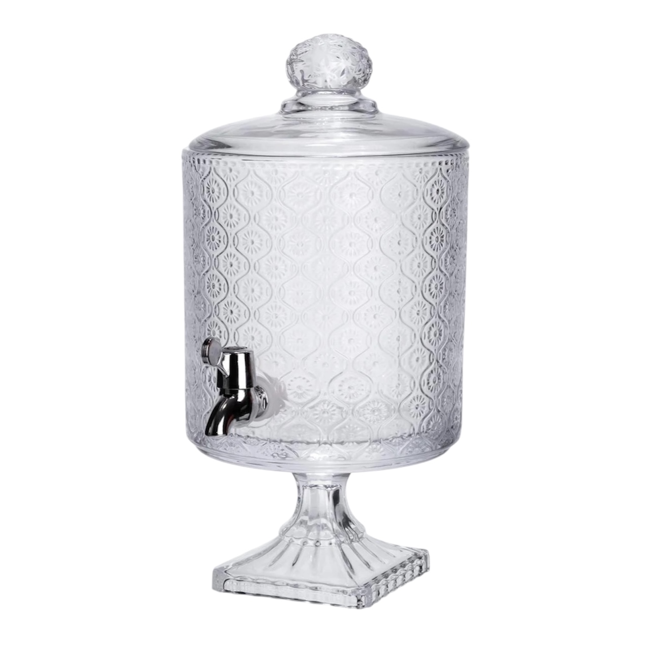 Лимонадниця з краном на ніжці 4.5 л, 39 см із товстого скла