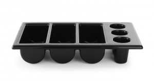 Підставка для столових приборів GN 1/1, 6 секцій, чорний, 530x325x105 мм
