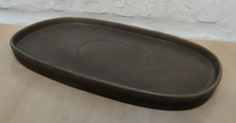 Тарілка овальна з похилим бортом 27,5х18 см сірий