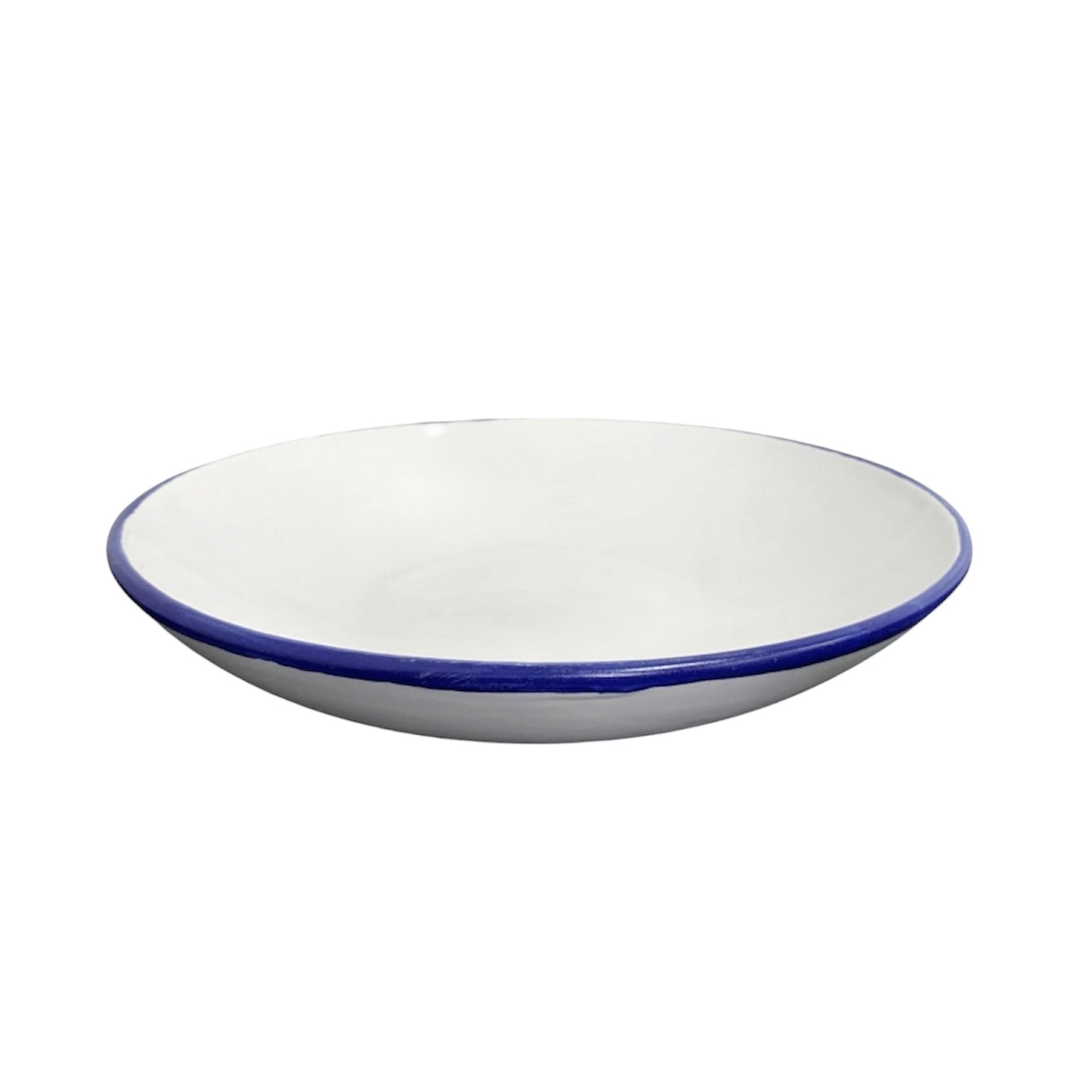 Салатник білий з синім бортом 18 см
