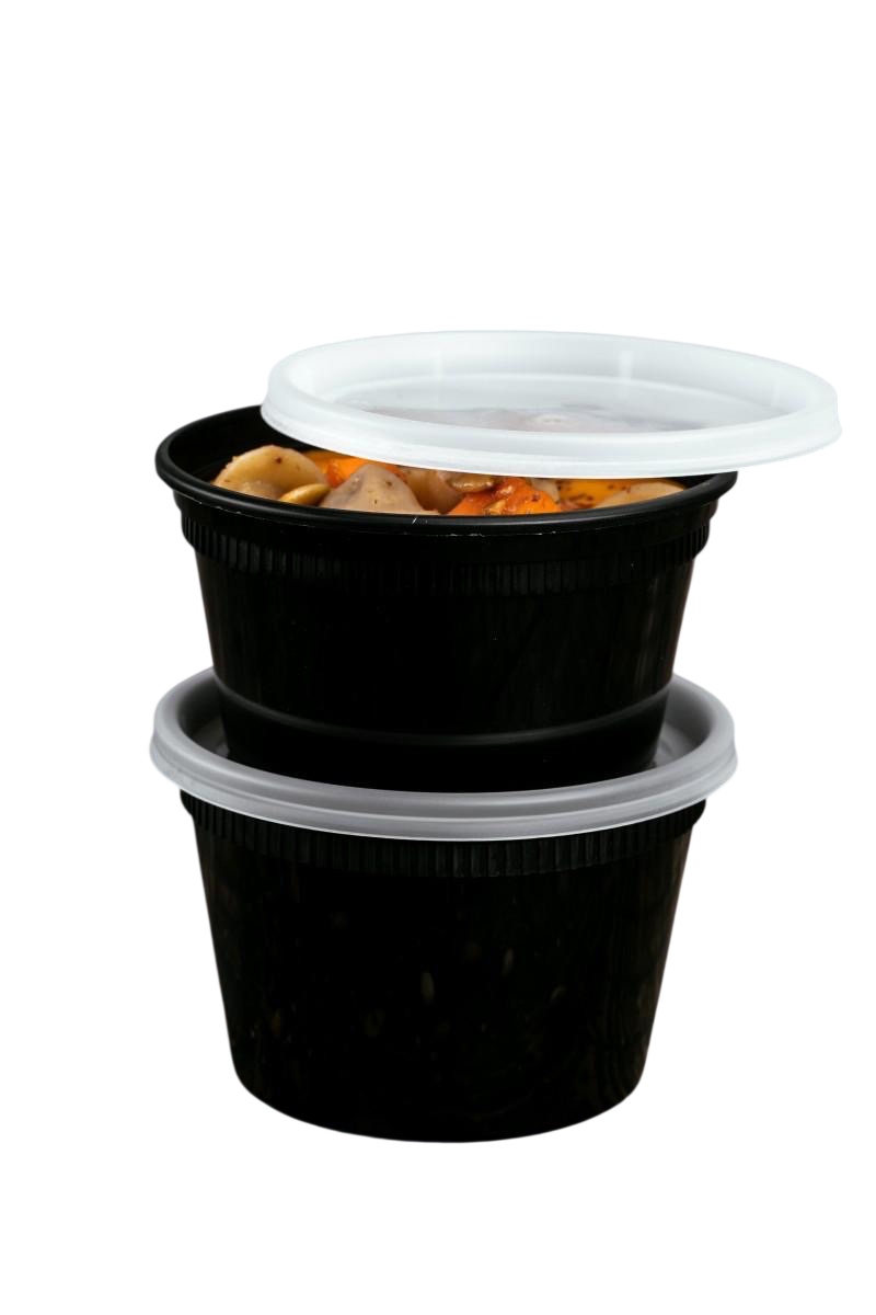 Контейнер для супу 500 мл, ПП, чорний  (50шт/уп) (500) (10)