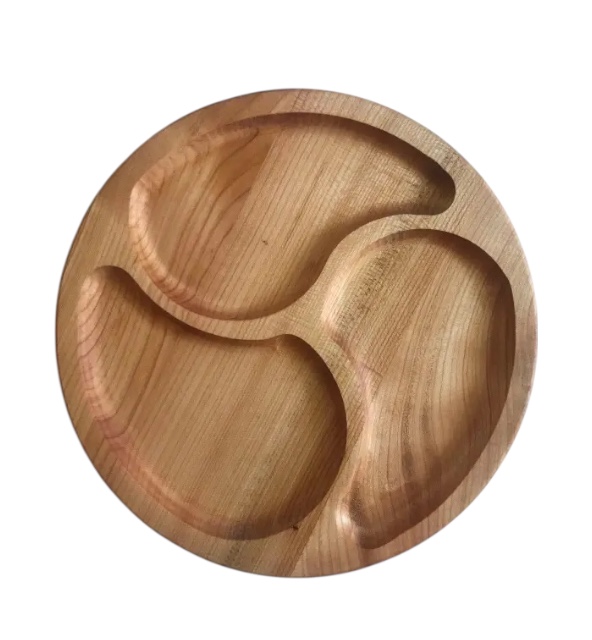 Дерев'яна менажниця на 3 відділення 30 см