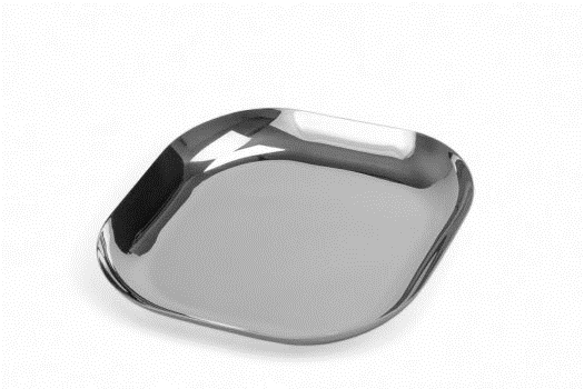 Блюдо квадратне з нержавіючої сталі 18х18 см