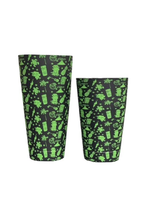Бостонський шейкер з обтяжувачем TIKI Black-Green 750/550 мл