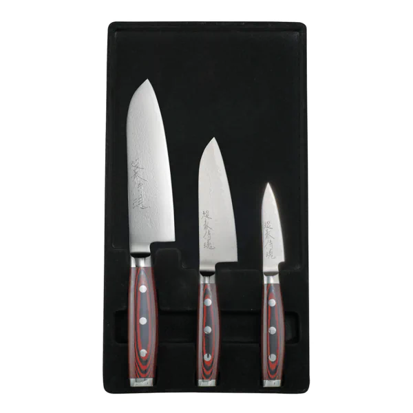 Набір ножів з 3-х предметів, дамаська сталь Super Gou Yaxell