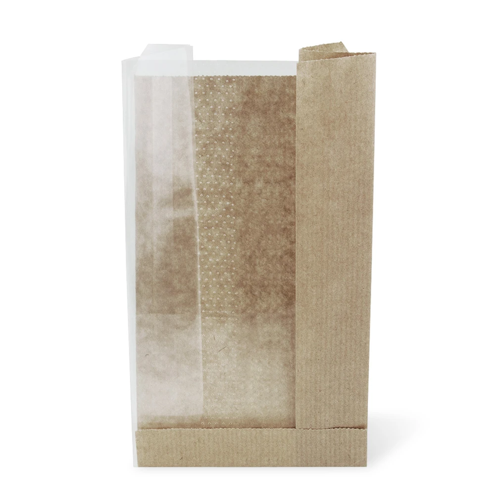 Пакет з поліпропіленовим вікном 140*280*50*60 крафт (1000)