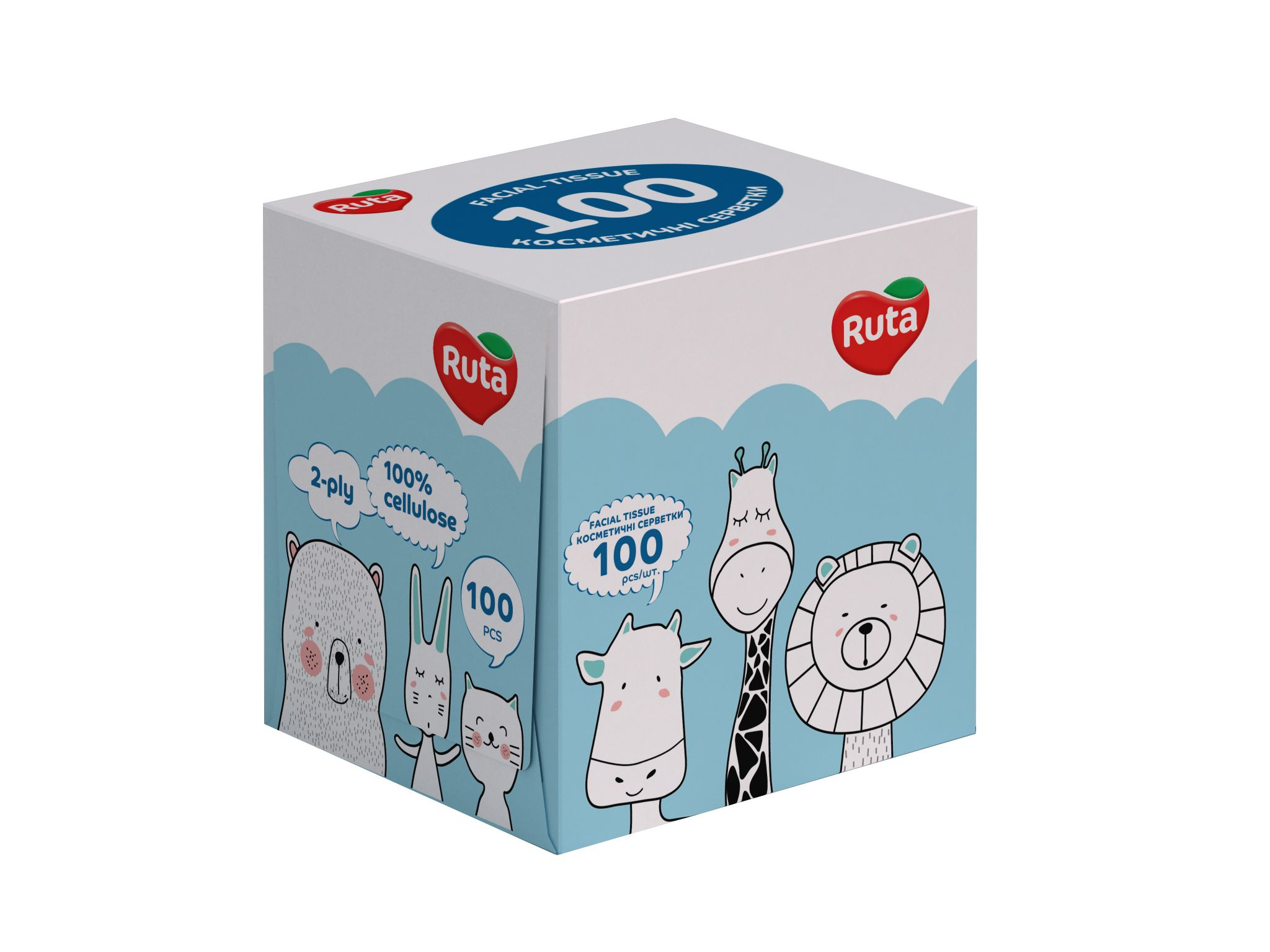 Серветки косметичні "Ruta" Kids 100л 2ш куб
