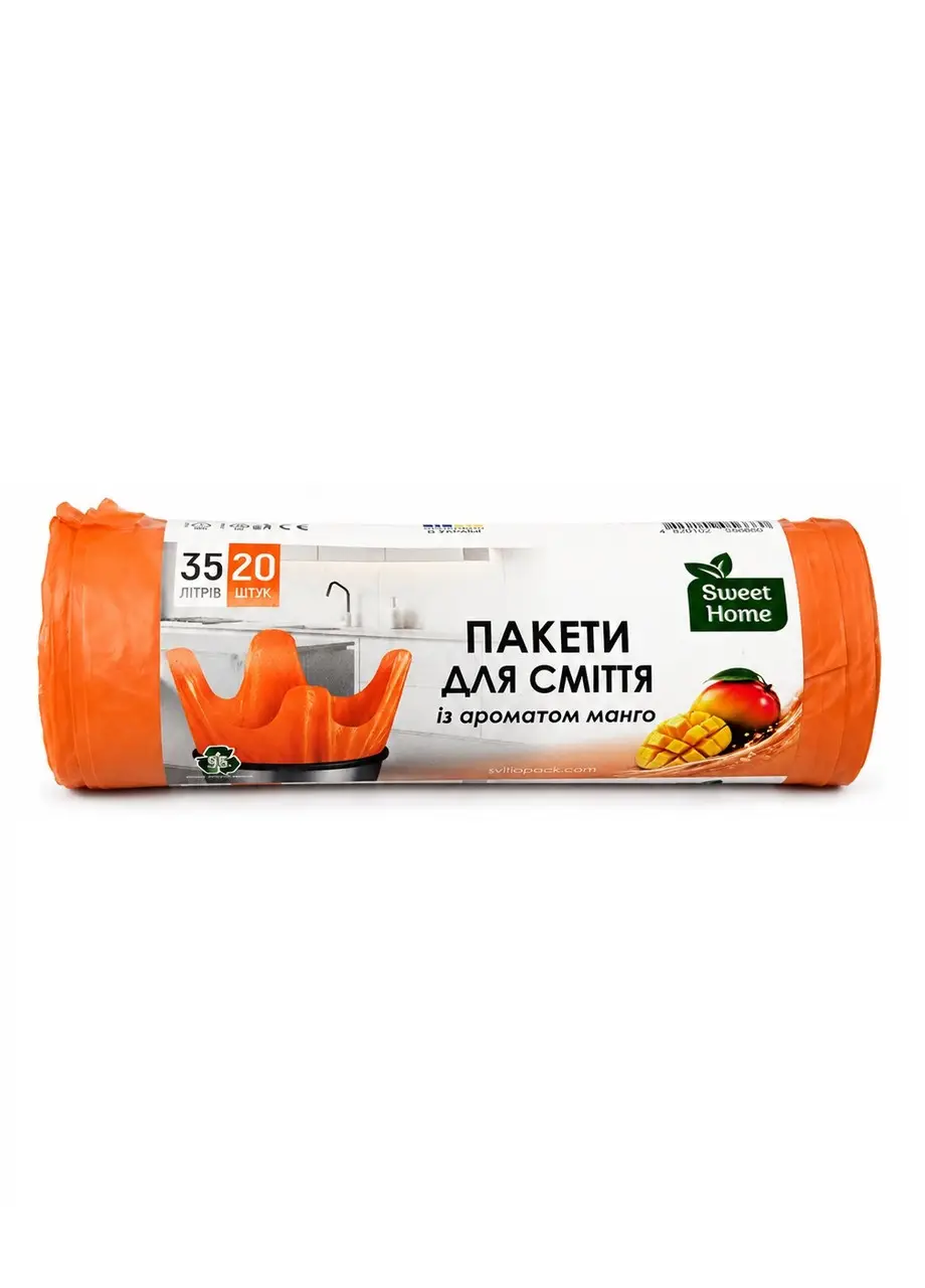 Пакети для сміття з вухами 35л 20шт з ароматом МАНГО SH (45)