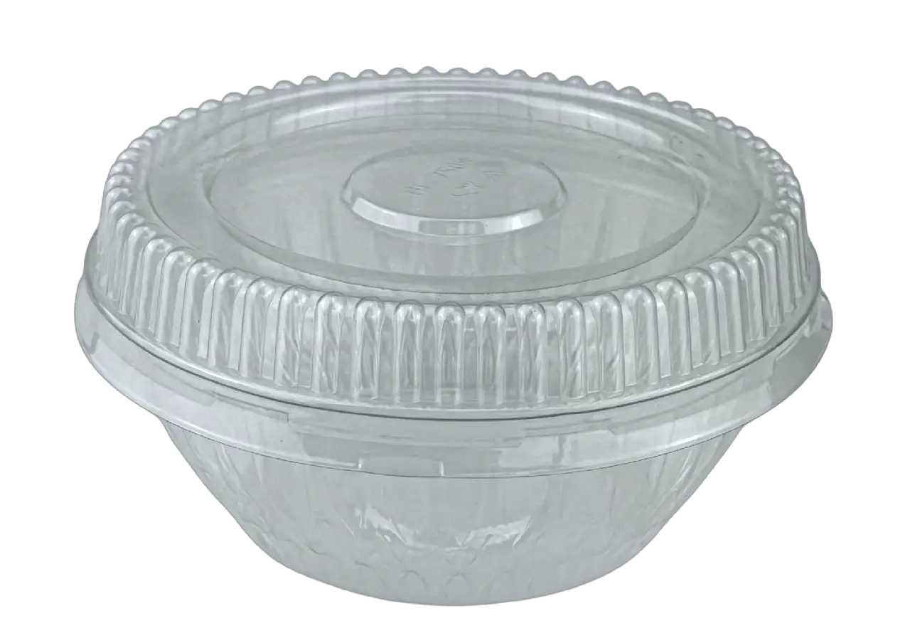 Салатник пластиковий круглий 700мл з кришкою HF 750 ПРОЗОРИЙ (700шт)