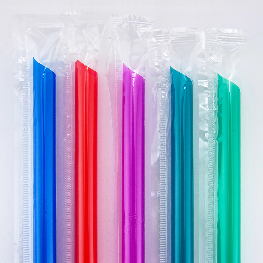 Соломка для бабл ті  різнокольорова в інд. уп. 21см. 250шт. (д.10)  16