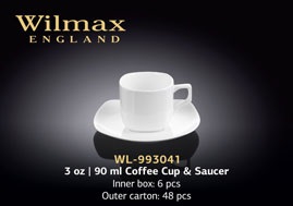 Wilmax.Чашка кавова&блюдце 90мл.