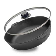 Сковорода чавунна WOK з чавунною кришкою ТМ "BRIZOLL" 3,7 л 280х96 мм