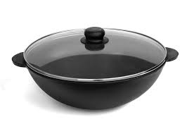 Сковорода чавунна WOK з чавунною кришкою ТМ "BRIZOLL" 3,7 л 280х96 мм