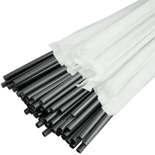 Соломка для фрешів чорна 21см. 500шт. (15) (6,8)