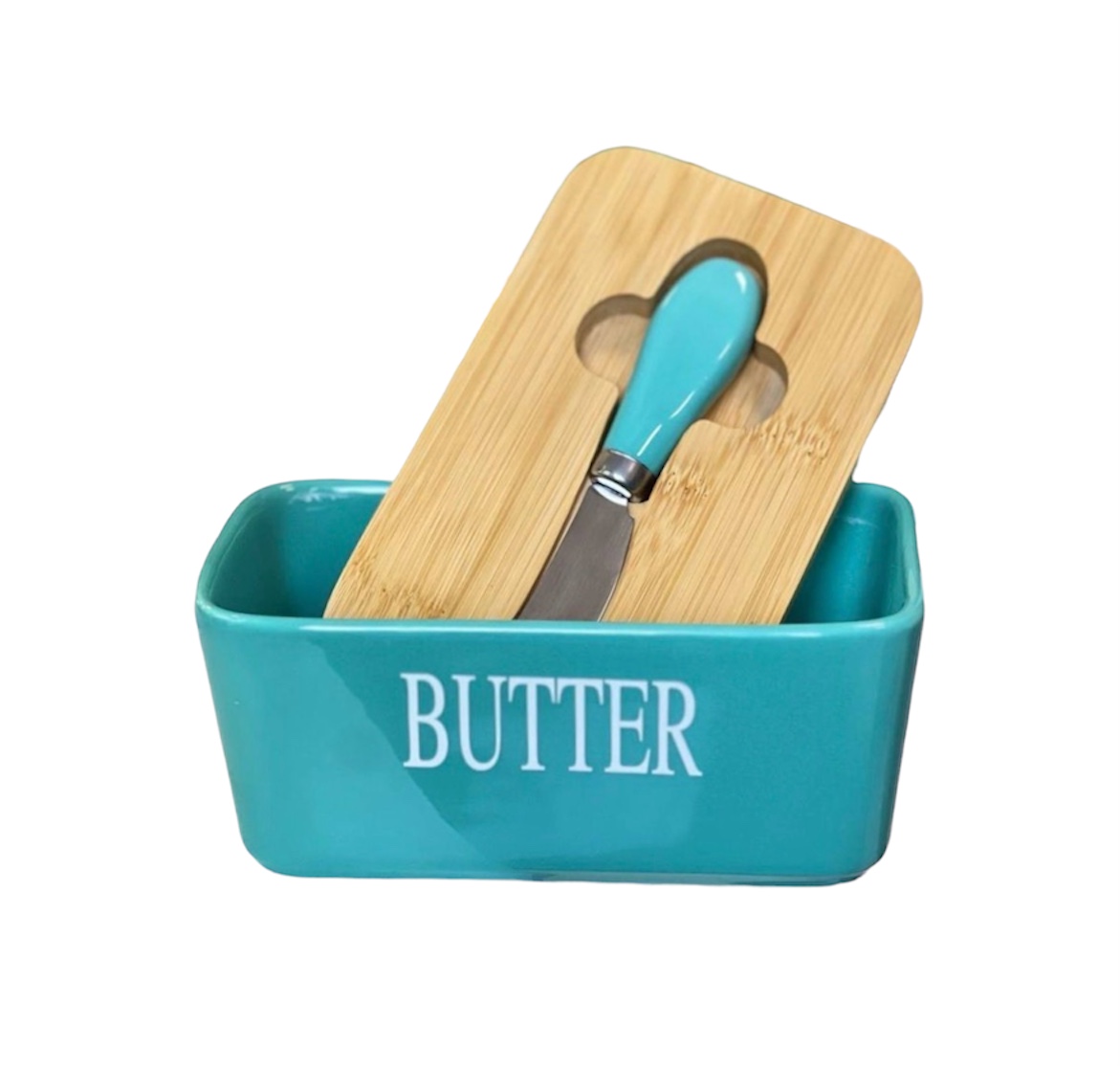 Маслянка з ножем "Butter" блакитна