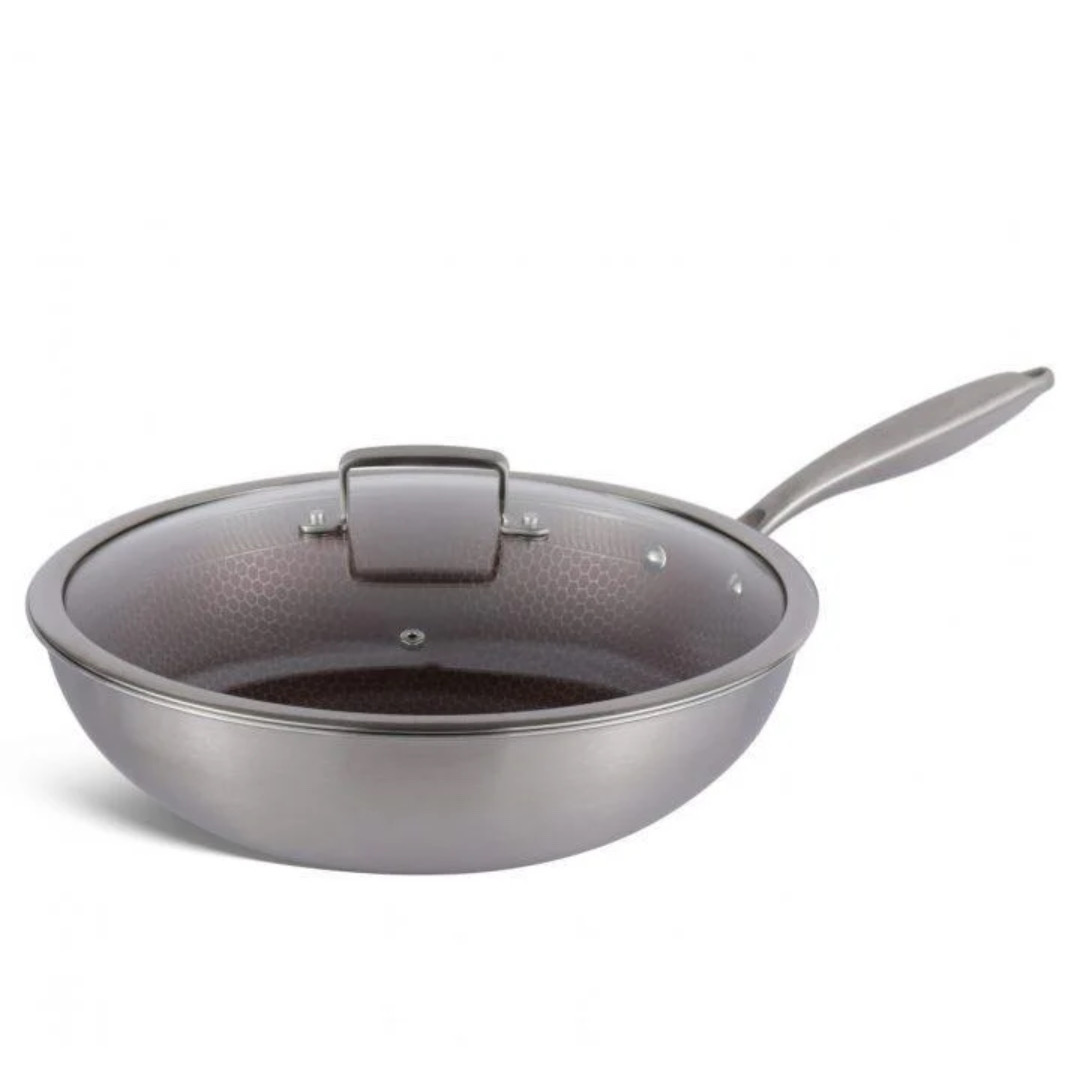 Сковорідка WOK з кришкою н/ж 30x9 см