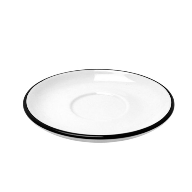 Блюдце Ancap Verona Colored Rims Black 14,5 см