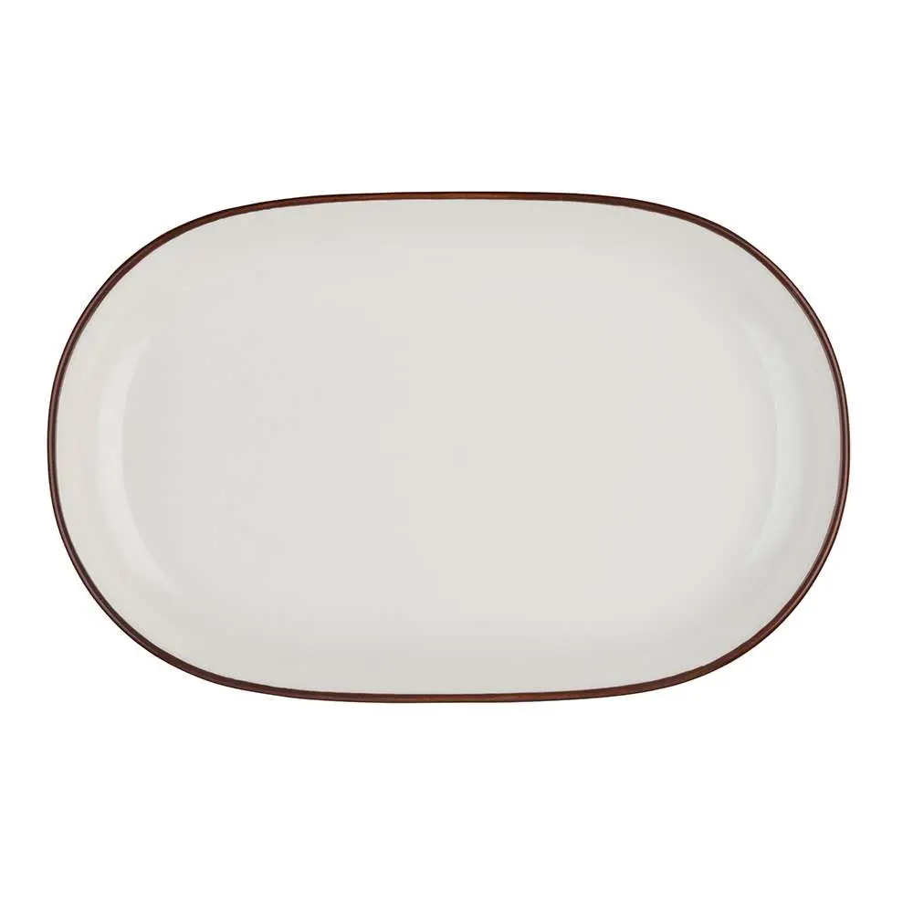 Тарілка овальна ID Fine Modest Brown 33x21 см