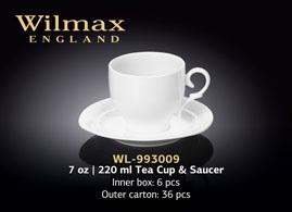 Wilmax.Чашка чайна&блюдце 220мл