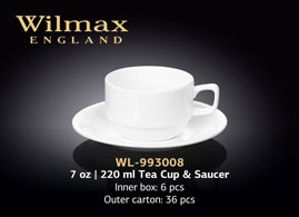 Wilmax.Чашка чайна&блюдце 220мл