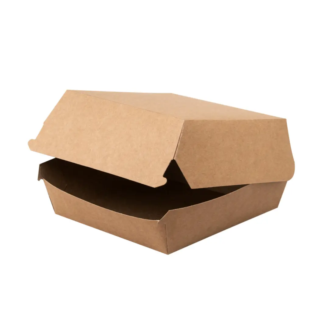 Коробка паперова для бургера крафт  12*12*12 (100шт/уп) (3)