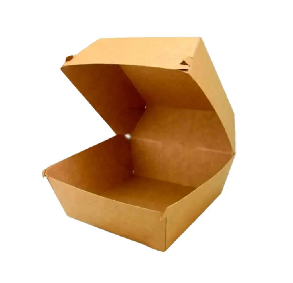 Коробка паперова для бургера крафт  12*12*12 (100шт/уп) (3)