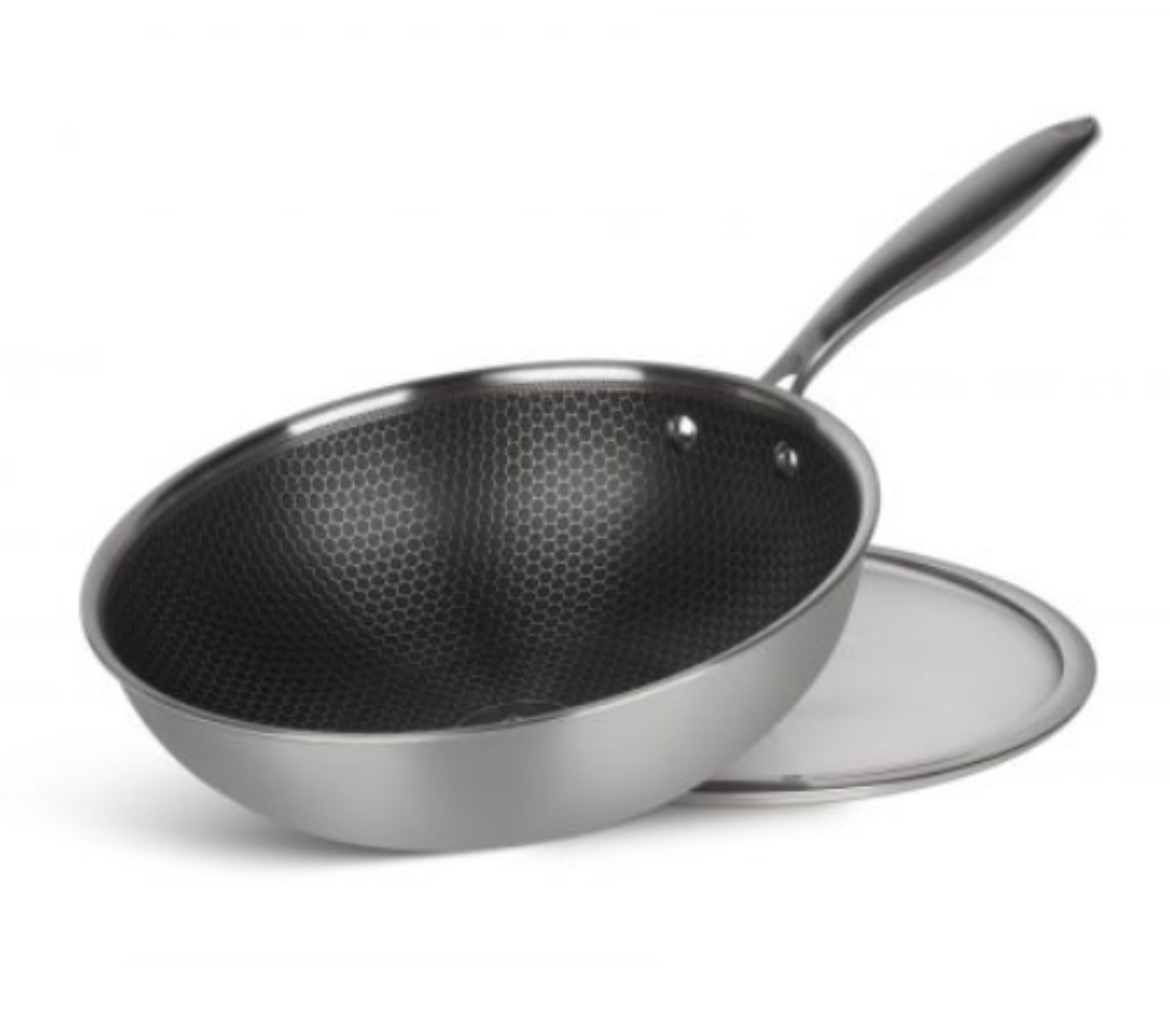 Сковорідка WOK з кришкою н/ж 28x8,5 см