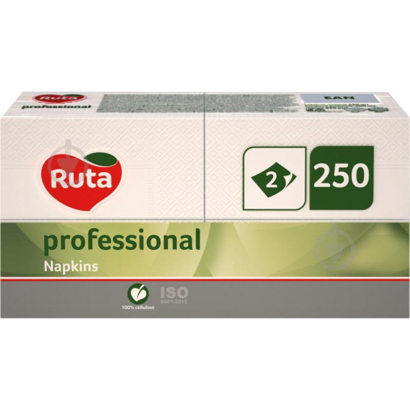 Серветки "Ruta 33*33" 2 шар. 1/8 250шт. білі (4)