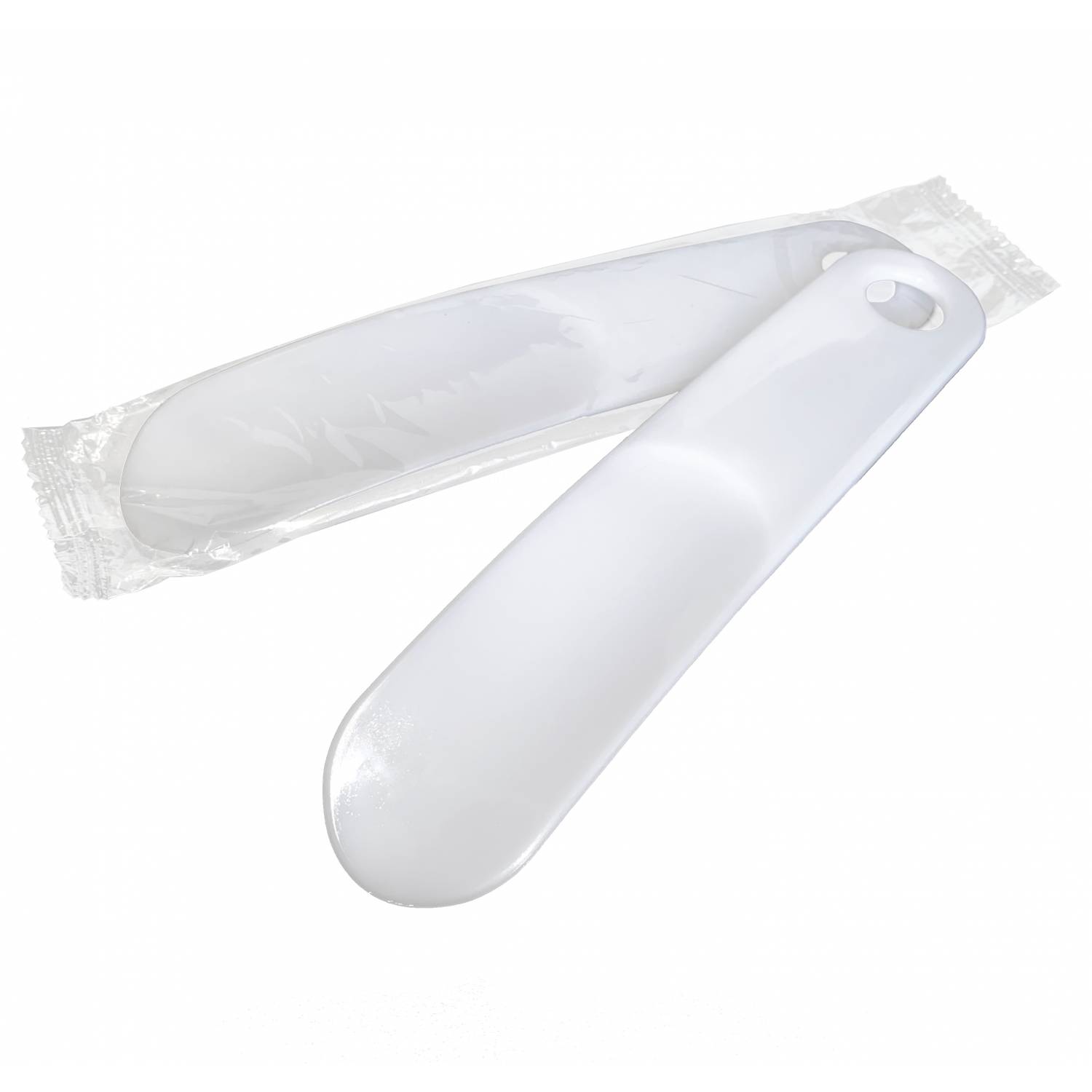 Ріжок для взуття сірий/білий  пластик (100)