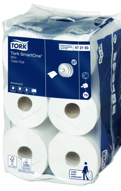 Tork Smart One папір міні рулони  центральний витяг 2шар 111,6м