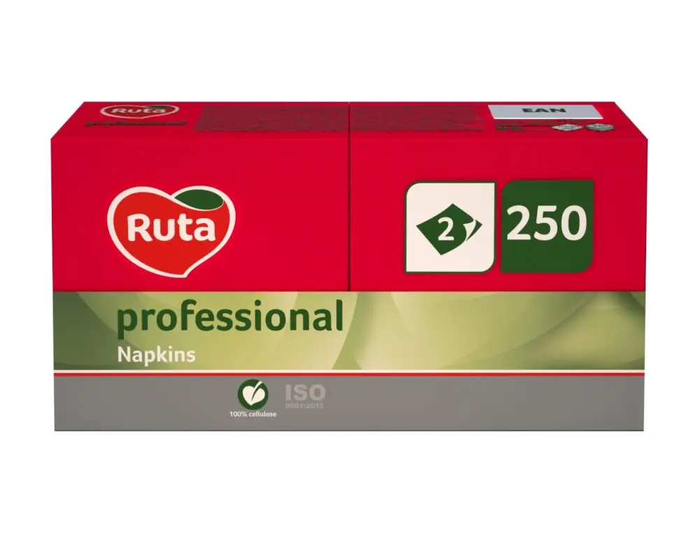 Серветки "Ruta 33*33" 2 шар. 250шт. червоні  (4)