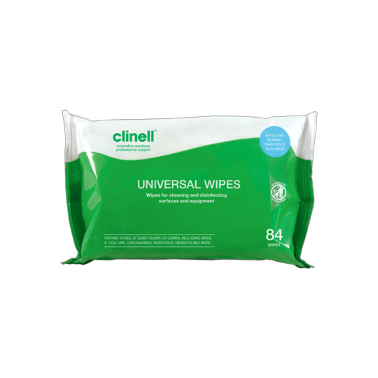 Серветки вологі Clinell Universal Wipes 84шт (12) з вмістом спирту АКЦІЯ
