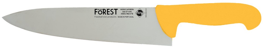 Ніж поварський 200 мм жовтий FoREST