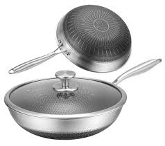 Сковорідка Вок з кришкою 32см. нерж. сталь