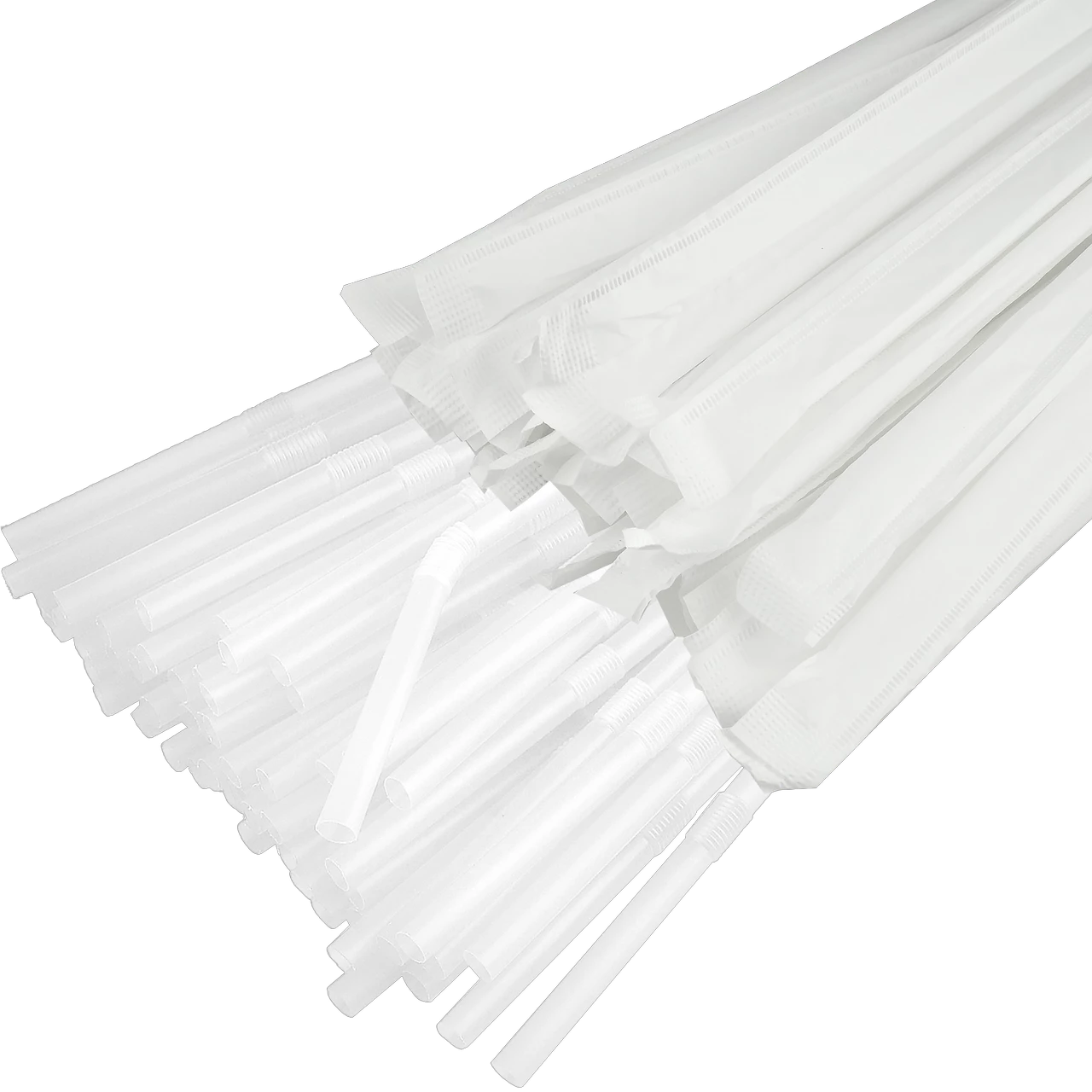 Соломка з коліном в індив. упаковці прозора 21см. 200шт (35)