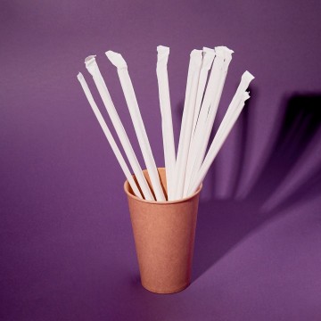 Соломка для фрешів в індив. упаковці чорна 21см. 200шт (25)