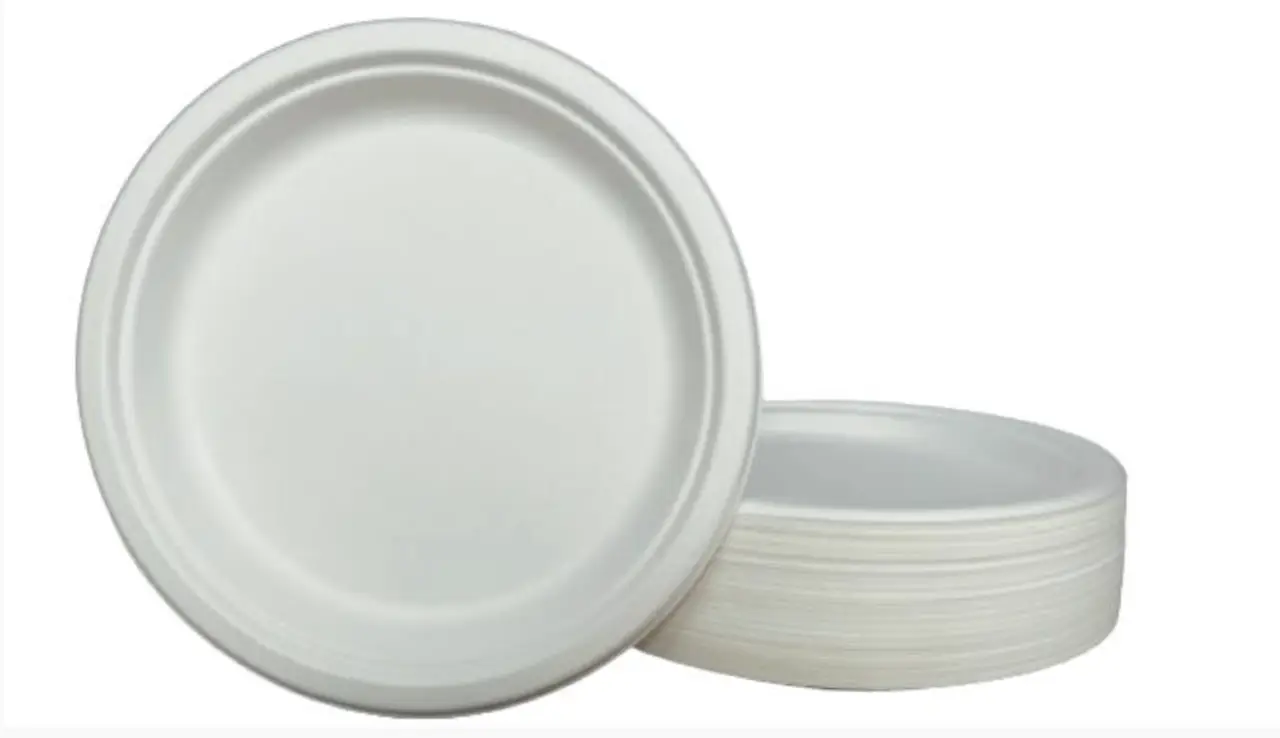 Тарілка ЕКО з цукрової тростини d-23 см, h-17мм. (50шт/уп) (10)