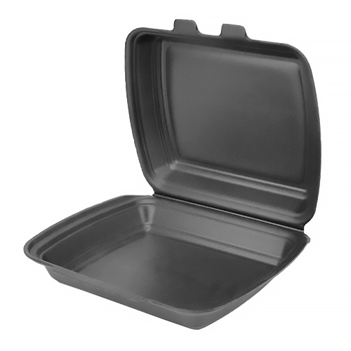 Ланч-бокс з полістирола 390*242*74 (150шт/уп)  ЧОРНІ