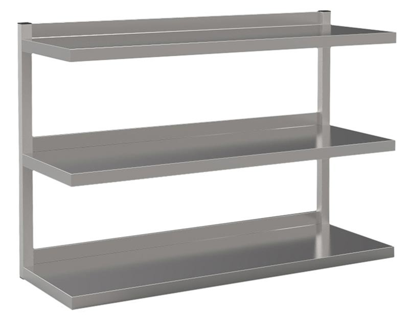 Полиця навісна ПН-3П ПНВ-3П Поличка 3-х рівнева навісна, задня стінка відкрита