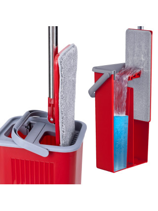 Комплект для прибирання Valsar відро з віджимом та плоска швабра з рукояткою 125 см запаска 35см