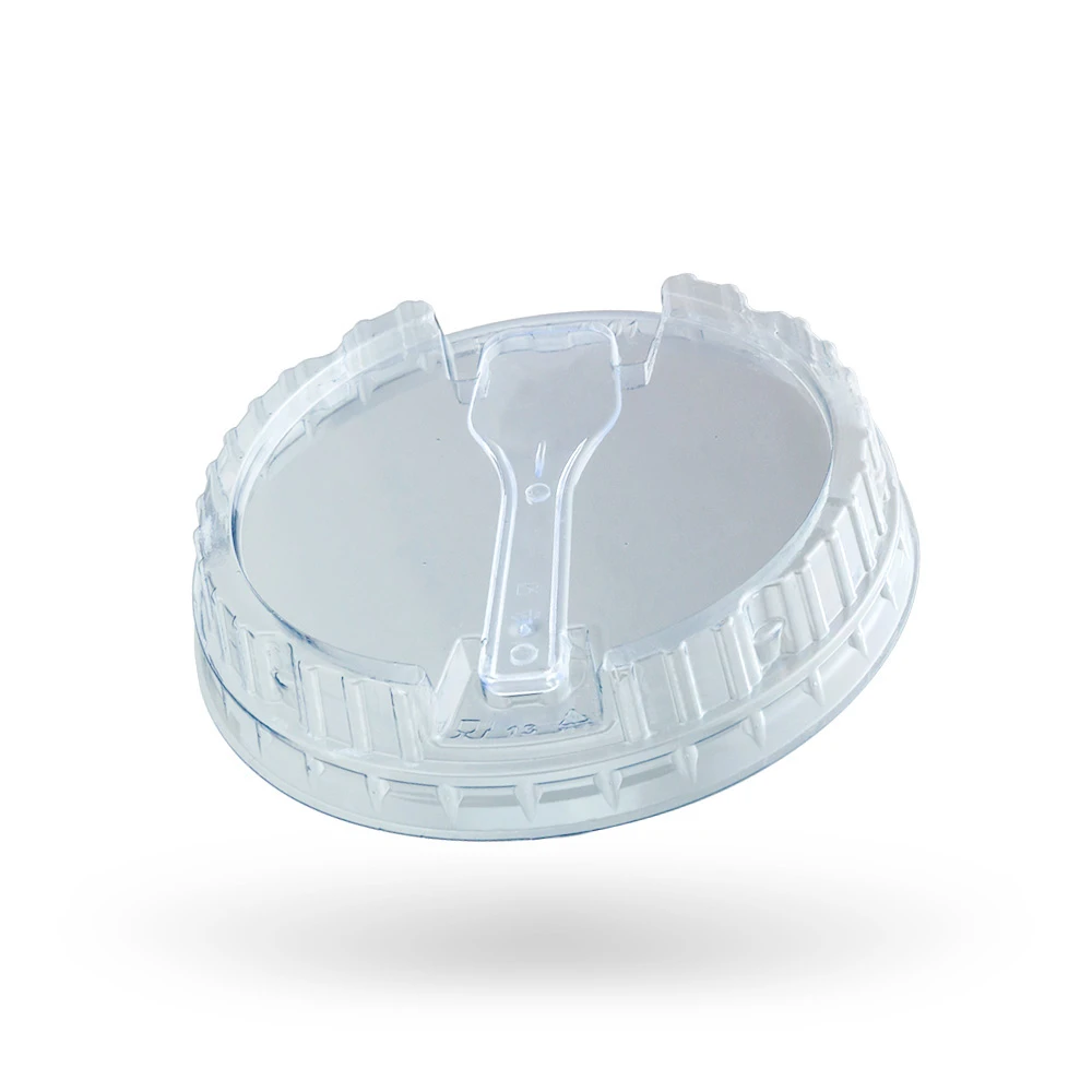 Стакан паперовий для морозива 230 мл білі (50шт/уп) + Кришка з ложечкою